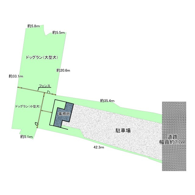 海まで徒歩2分、約283坪の広大な敷地。事業にも趣味にも、可能性が広がる大型売地。の土地図