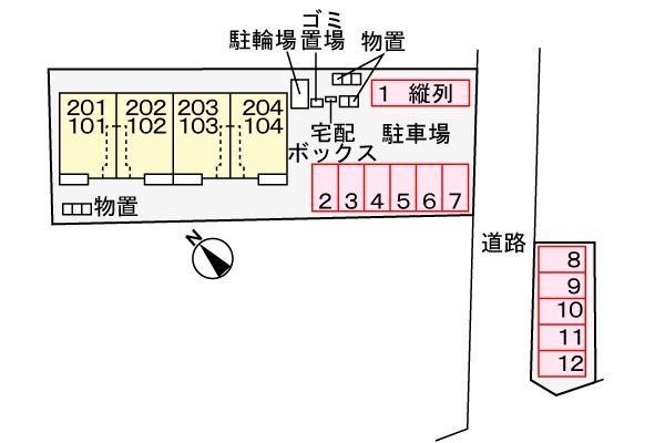 セゾンフルールの駐車場