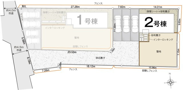 佐久市下越02期の区画図|仕様のご確認やローンのご相談は＜Tel 026-477-7419＞まで♪　２号棟