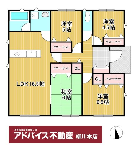 柳川市弥四郎町の新築一戸建の間取り