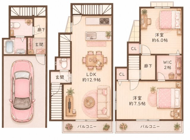 高柳1丁目　中古一戸建ての間取り|間取り図はいかがですか？ご希望を叶える間取りですか？リビングの広さは？水回りの位置は？カウンターキッチン？など色々な情報が集約されています。弊社ではリフォームなどのご相談も承っております。