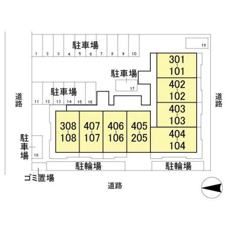 フローレンスＭＯＲＩＴＡの区画図