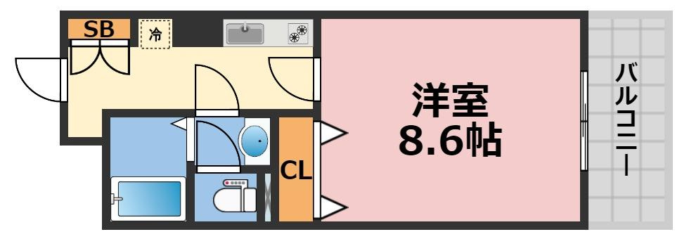 メゾン・ド・ヴィレ大阪城公園前の間取り
