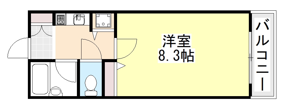 岸和田市宮前町の賃貸マンションの間取り
