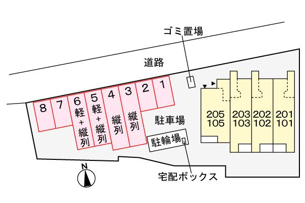 カーサ　ルーチェの駐車場