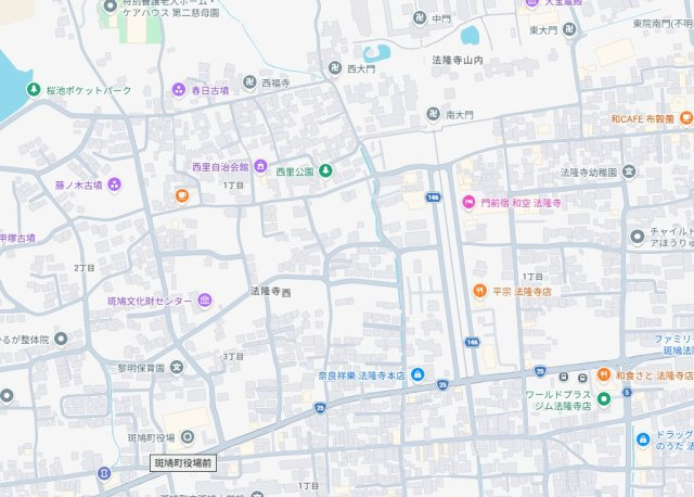 1(土)2(日)現地説明会　生駒郡斑鳩町法隆寺西の地図