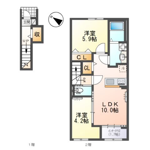 ボンシャンス楠木の間取り