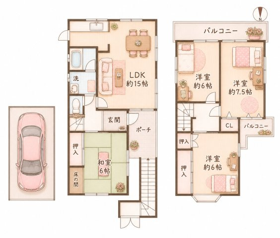 藤阪元町2丁目　中古一戸建ての間取り|間取り図はいかがですか？ご希望を叶える間取りですか？リビングの広さは？水回りの位置は？カウンターキッチン？など色々な情報が集約されています。弊社ではリフォームなどのご相談も承っております。