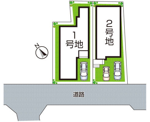 ★草津市東矢倉　全2邸の区画図|全2区画