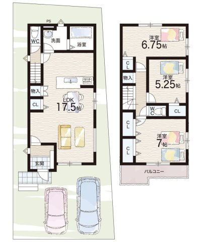 ★草津市東矢倉　第2期　新築一戸建ての間取り|2号地