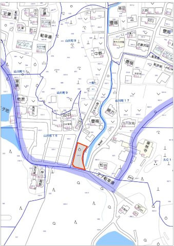 山川町土地の地図