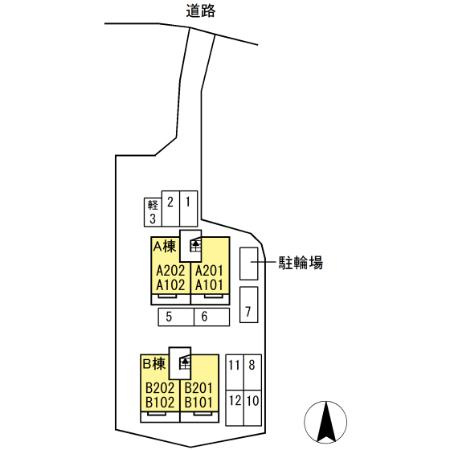 カンフォタブルライフ　A棟の区画図