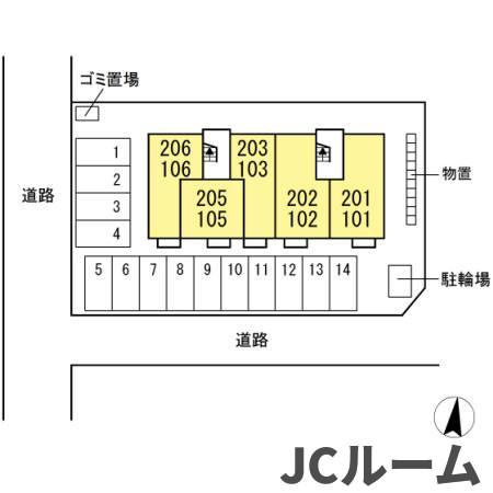 サンリジェール春日新田の区画図
