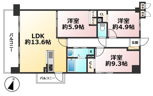 【間取り】 | オリエントハイツ篠栗