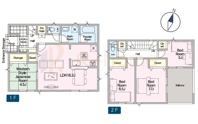 常総市本石下第13　新築戸建て　2号棟の間取り|4LDK＋土間収納、土地面積214.59m2、建物面積96.38m2