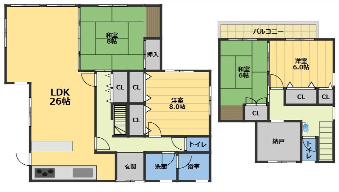 津新町１丁目一戸建ての間取り