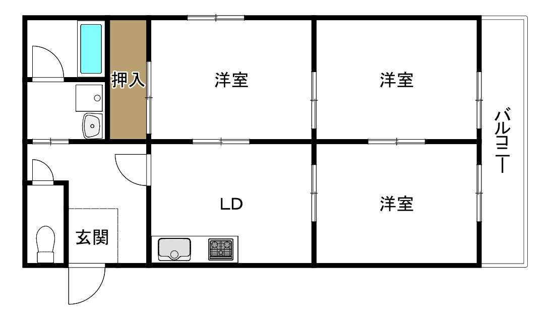 エフアール西田辺　阪南小学校区の間取り