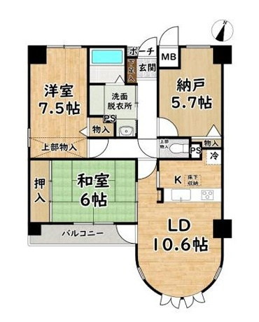 リベール姫路岡町　　中古マンションの間取り