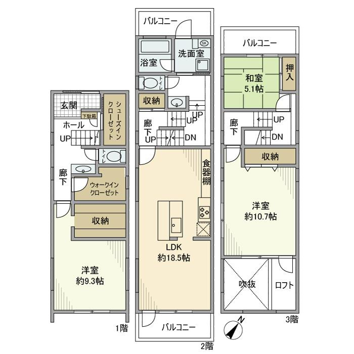 弦巻戸建の間取り