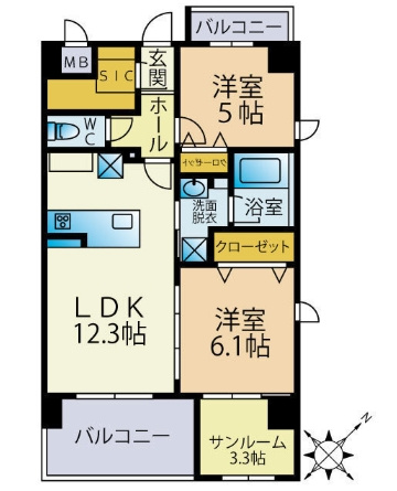 Sun・Blesso塩原の間取り|使いやすい間取りです。