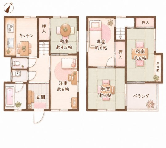 岡山手町　中古一戸建ての間取り|間取り図はいかがですか？ご希望を叶える間取りですか？リビングの広さは？水回りの位置は？カウンターキッチン？など色々な情報が集約されています。弊社ではリフォームなどのご相談も承っております。