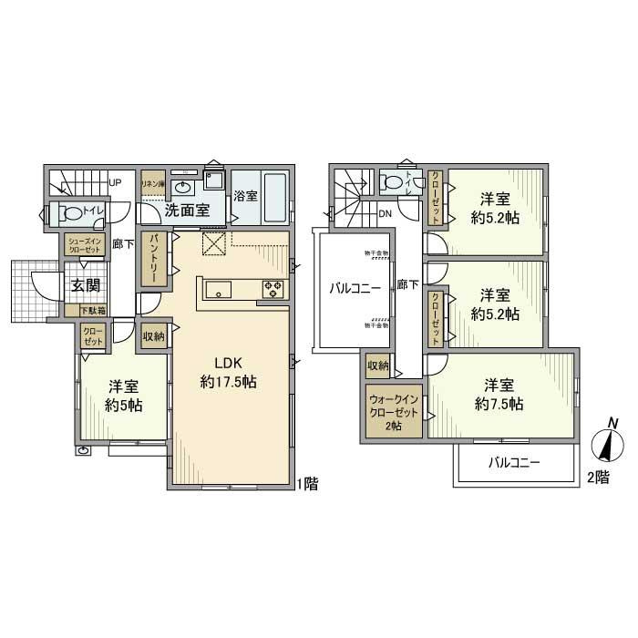 中里戸建の間取り
