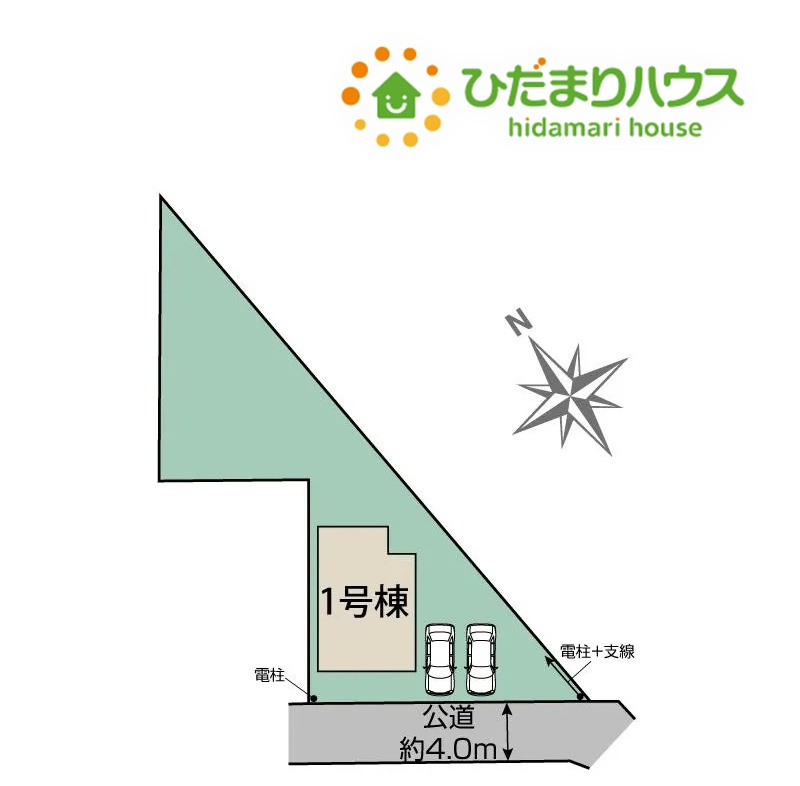 鴻巣市箕田　新築一戸建て　ブルーミングガーデン01の区画図