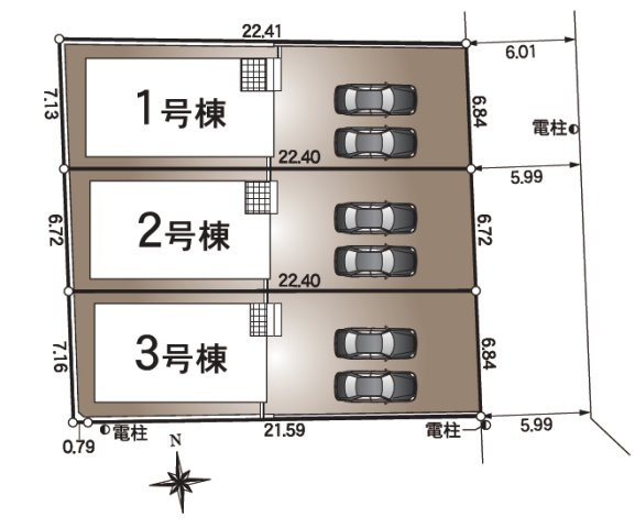 【区画図】 | 清須市清洲大下町2176-1『仲介料無料』新築戸建て | 3号棟