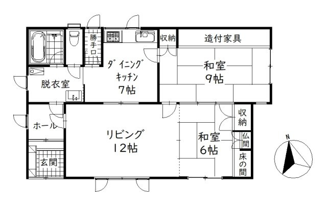 【田舎暮らしに！】遠矢1丁目中古住宅の間取り