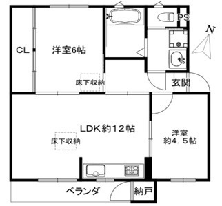 鶴甲コーポ２０号館の間取り