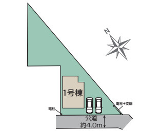 鴻巣市箕田　新築一戸建て　ブルーミングガーデン　01の区画図|1号棟