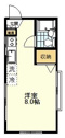 【間取り】 | リヴィエール竹村、202号室、１Ｒ