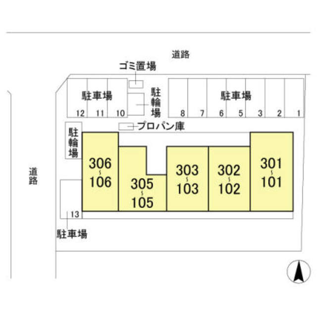 メリーコートのその他|配置図です。