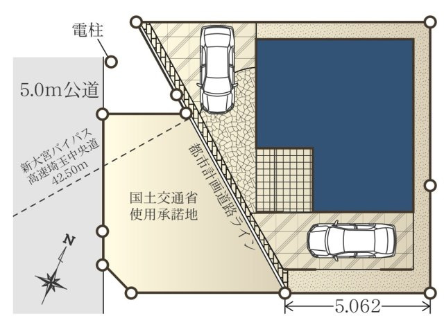 さいたま市中央区円阿弥7丁目の区画図