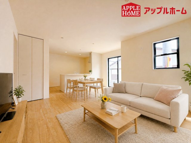 北区日進町1丁目の居間・リビング|１日の長い時間を過ごす大切なリビングだから、広さ日当たりとことんこだわりましょう♪ぜひこの空間を実際にご体感ください！
※画像はCGです