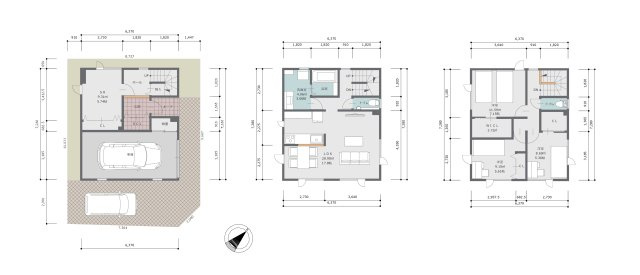発寒11条5丁目土地の土地図＋建物プラン例|建物プラン例）建物本体価格2700万円（税別）
土地代金+建物代金=4650万円　※別途要諸経費