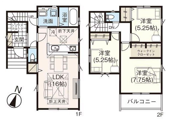 [新築住宅] さいたま市北区奈良町 11期 全2棟の間取り