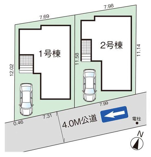 [新築住宅] さいたま市北区奈良町 11期 全2棟の区画図