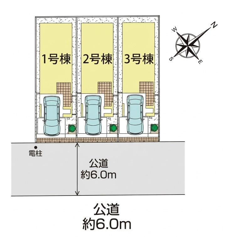 [新築住宅] さいたま市南区白幡6丁目 全3棟の区画図