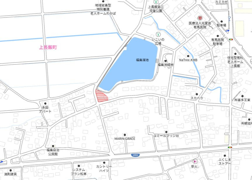 都城市上長飯町の売地の土地図