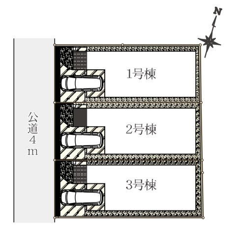 [新築住宅] さいたま市浦和区大東2丁目 全3棟の区画図