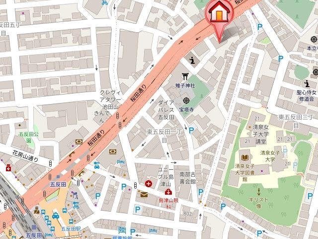 レジディア島津山の地図