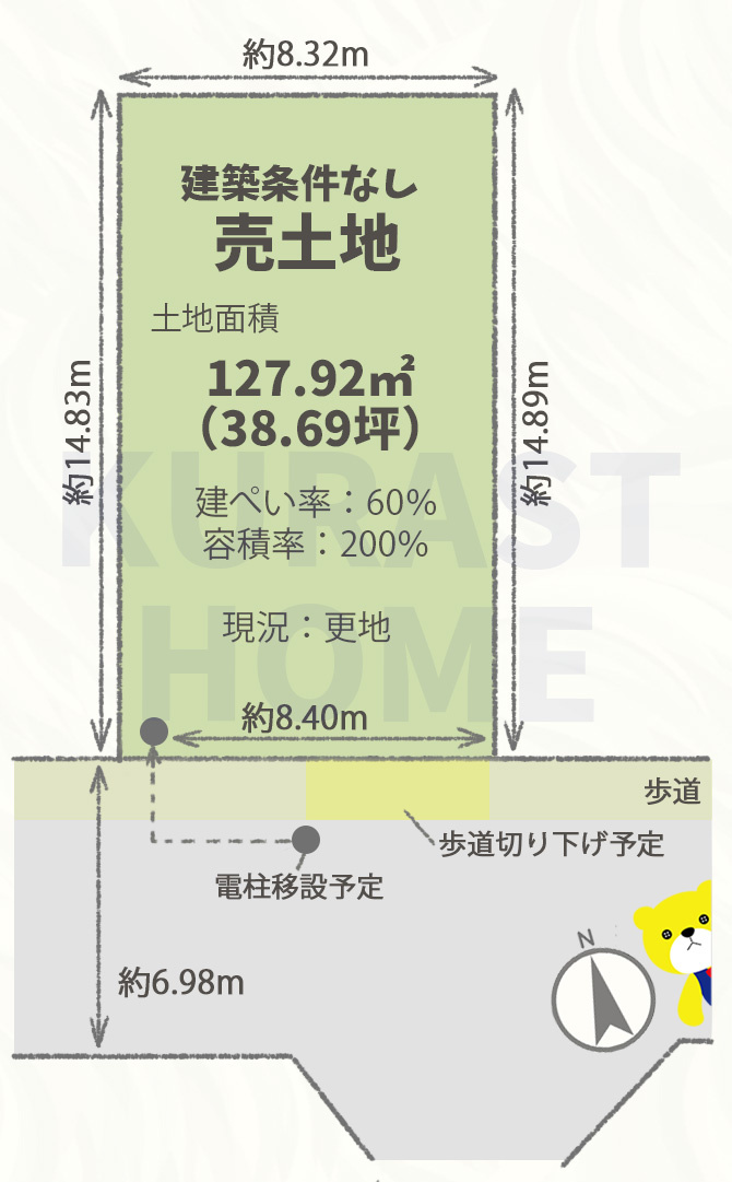 向日市寺戸町永田　建築条件なし土地