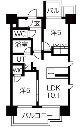 大阪市中央区瓦屋町２丁目の賃貸マンションの間取り