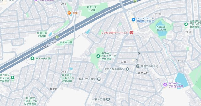 高槻市奥天神町　新築一戸建ての地図