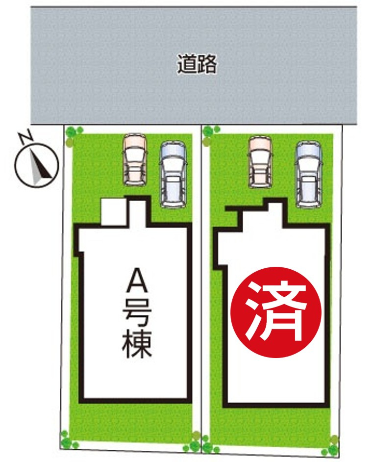 高槻市奥天神町　新築一戸建ての区画図|全2区画