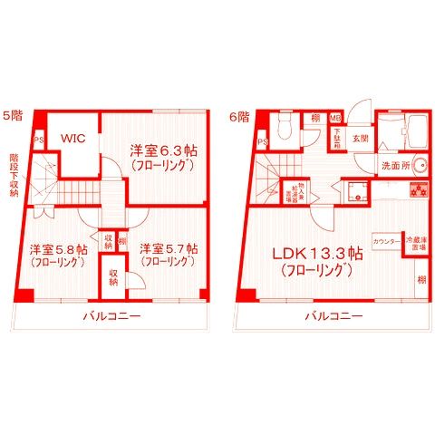 藤沢市鵠沼花沢町の賃貸マンションの間取り