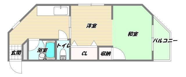 大阪市淀川区西中島１丁目の賃貸マンションの間取り