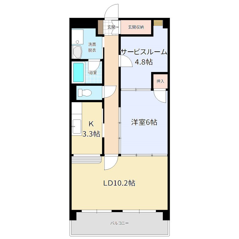 飯能市柳町の賃貸マンションの間取り