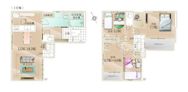 糟屋郡新宮町夜臼３丁目の新築一戸建の間取り| 